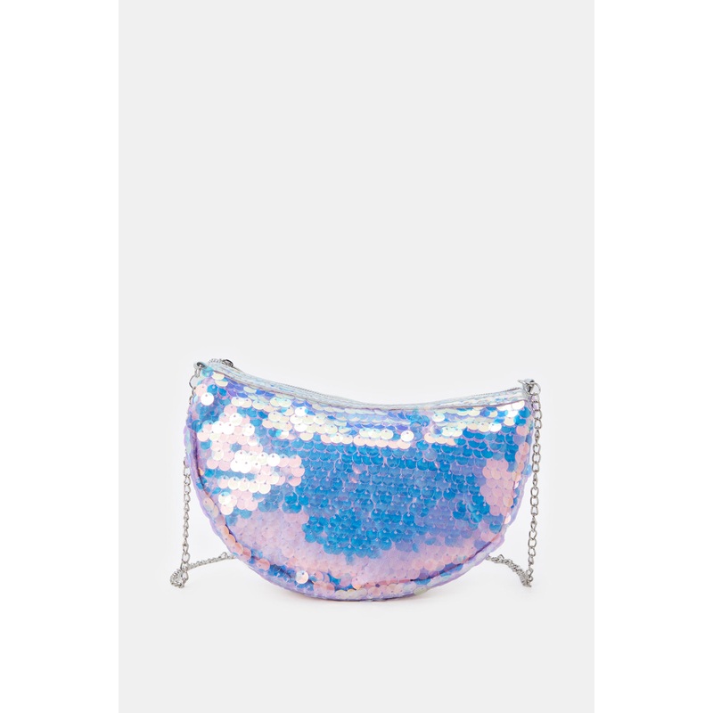 Girls Purple Embellished Cross Body Bag
