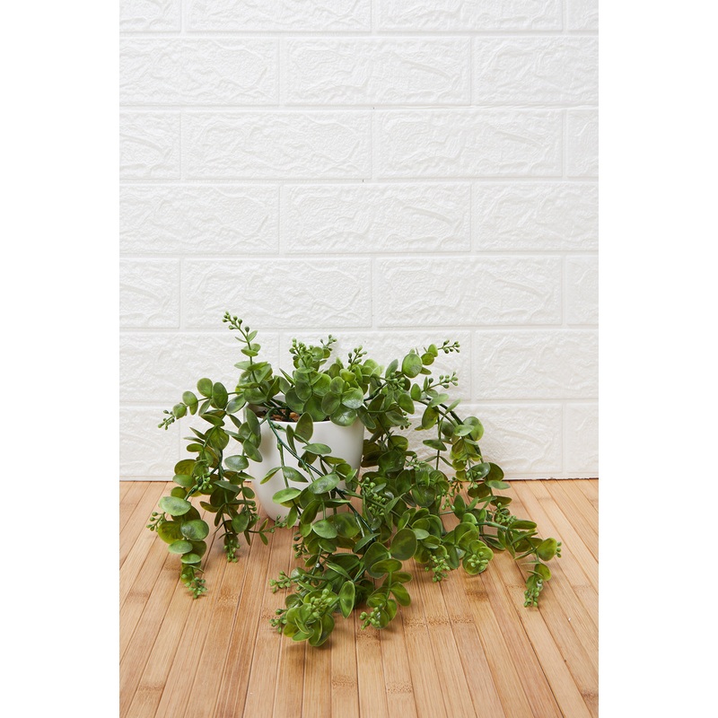 Green Artificial Trailing Plant In Plastic Pot