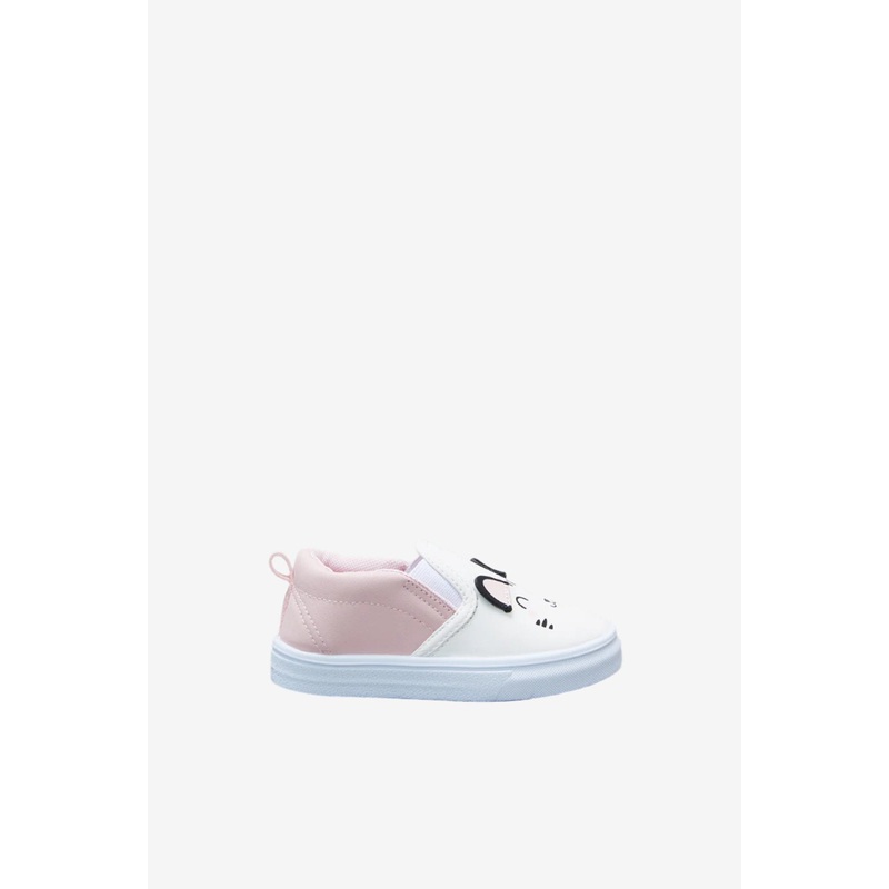 Infant Girls White Cat Detail Pump