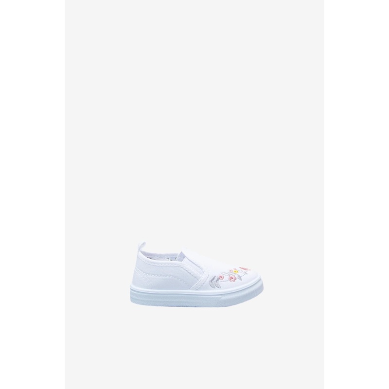 Infant Girls White Floral Slip-On Pump