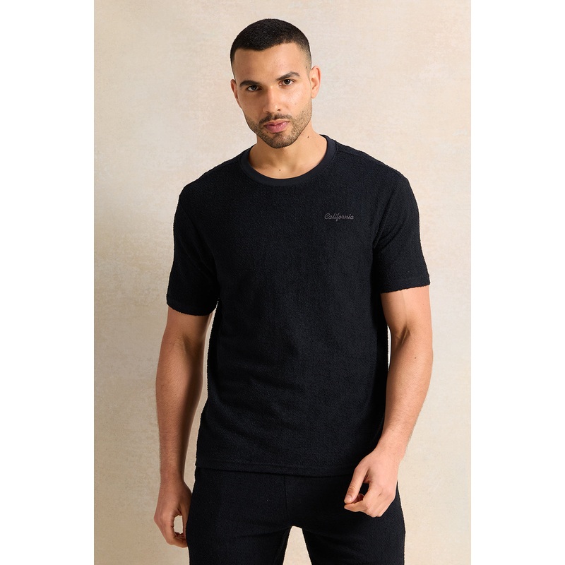Men Black Textured T-Shirt|Small|Medium|Large|X-Large|XX-Large
