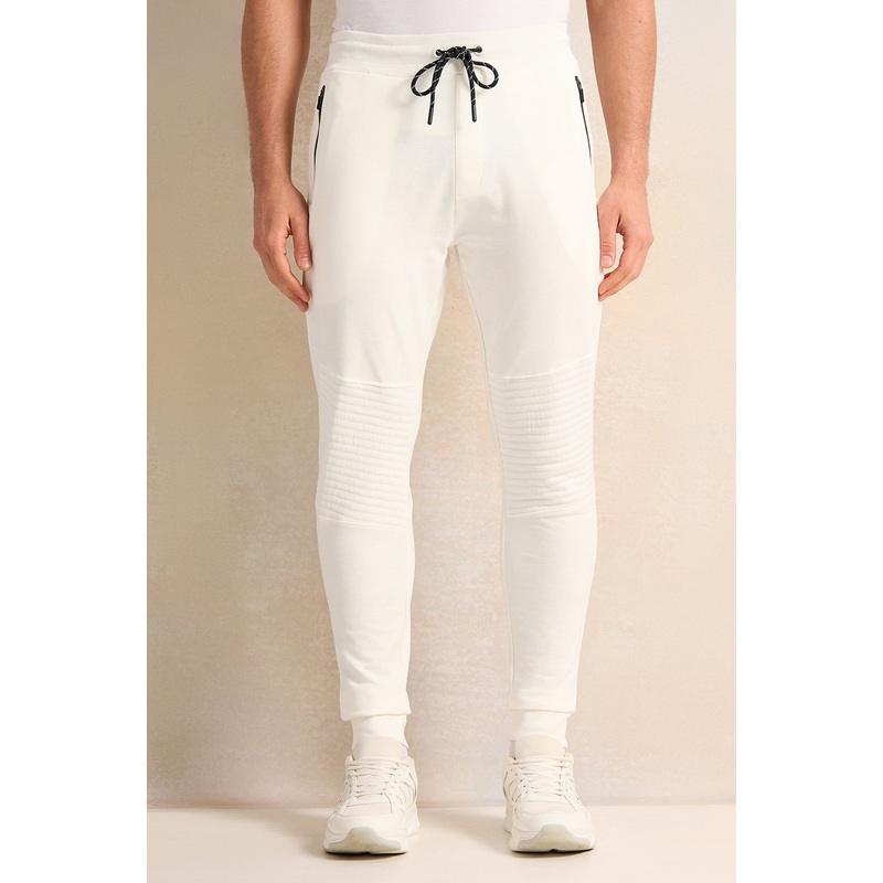Men Ivory Solid Active Pants|Small|Medium|Large|X-Large|XX-Large