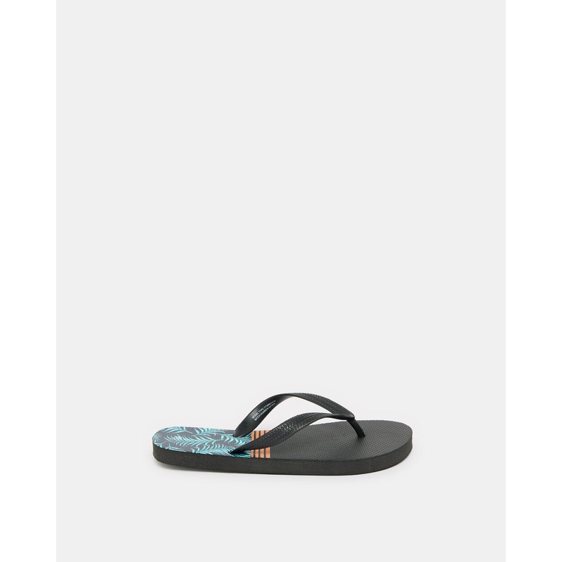 Senior Boys Black Printed Flip Flop