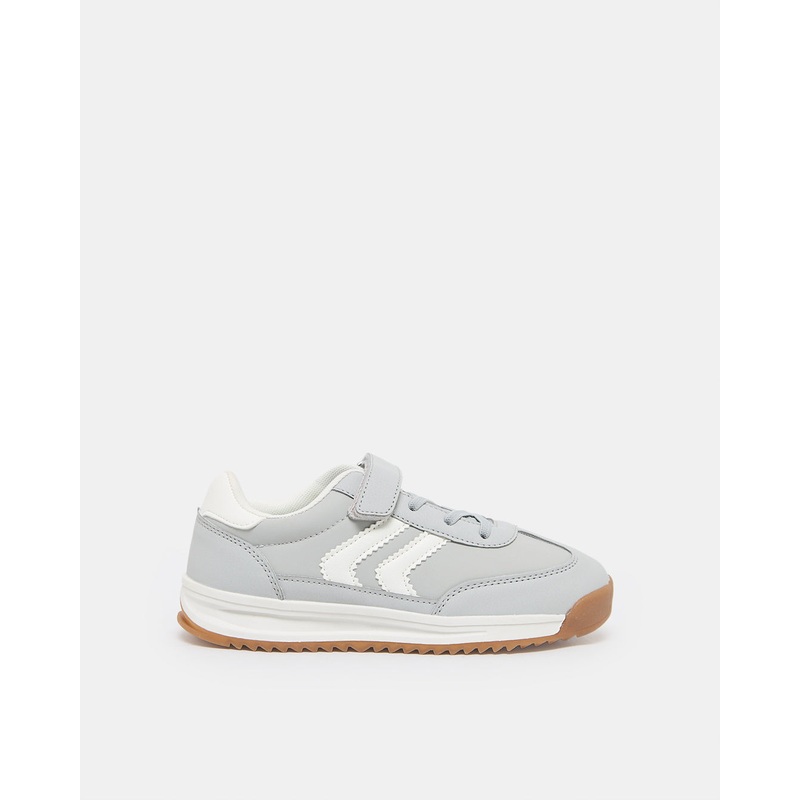 Senior Boys Grey Retro Sneakers