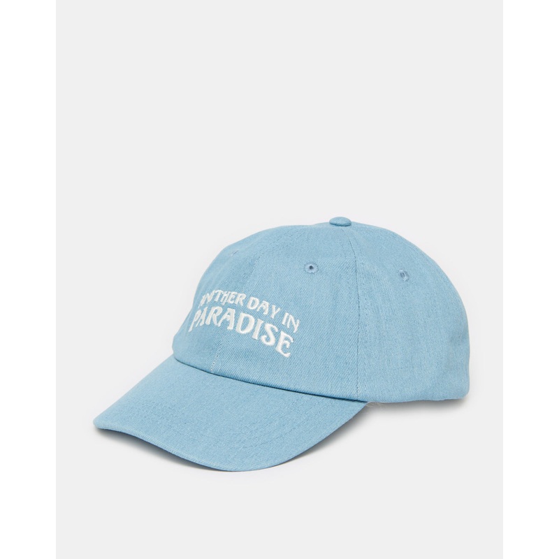 Women Blue Embroidered Denim Cap