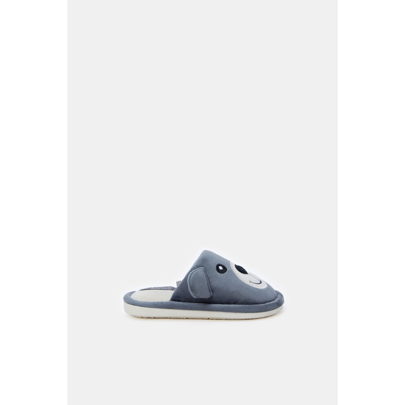 Boys Grey 3D Bear Slippers|Small|Medium|Large