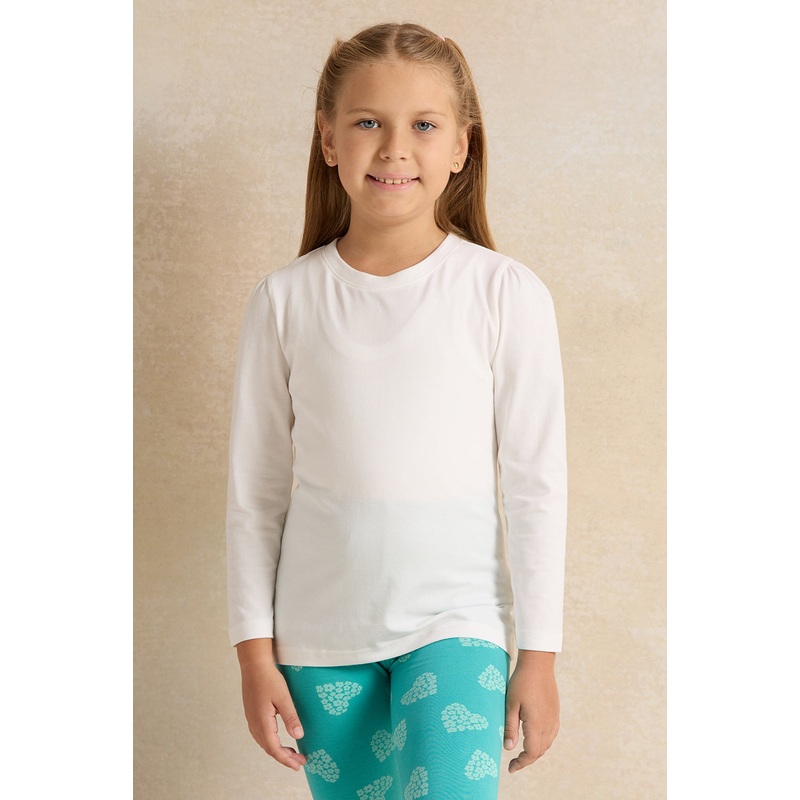 Girls Grey And White T-Shirt Set (Pack Of 2)