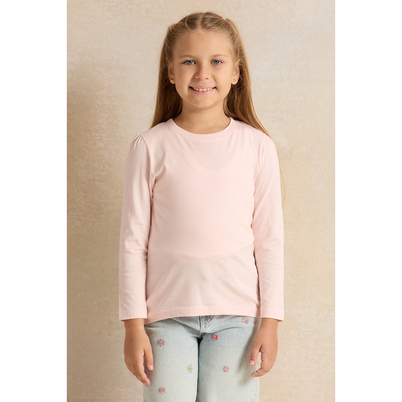 Girls Pink And White T-Shirt Set (Pack Of 2)