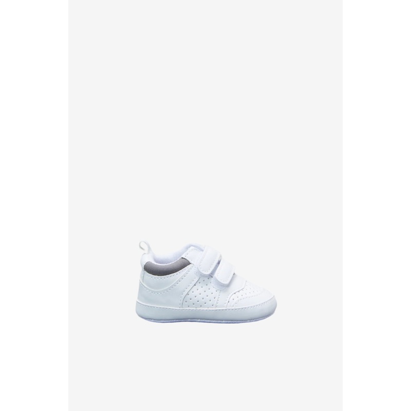 Infant Boys White Velcro Pram Shoe