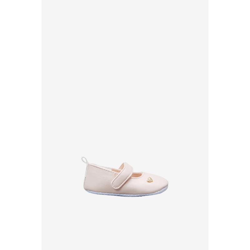 Infant Girls Pink Heart Pram Shoe