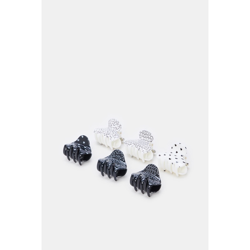 Women Assorted Embellished Hair Claw Set (6Piece)