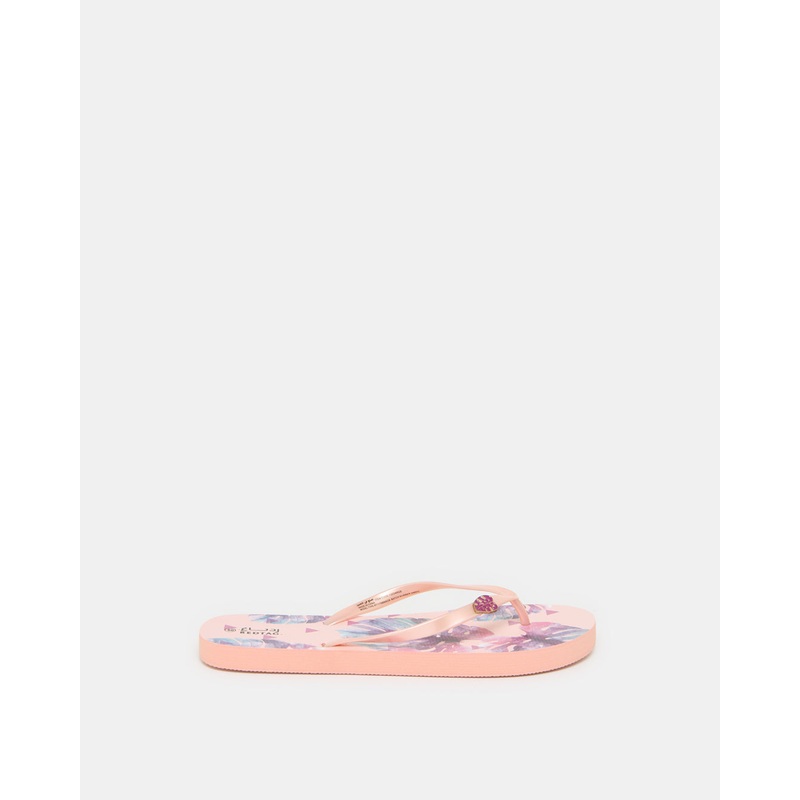 Women Pink Leaf Printed Flip Flop