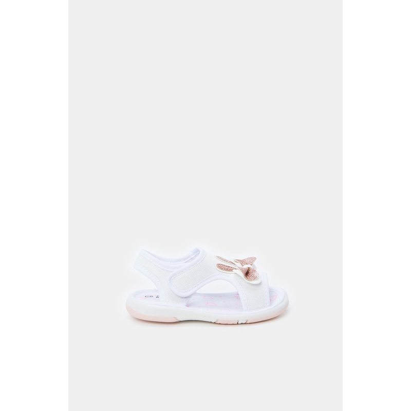 Infant Girls White Glitter Embellished Sandals