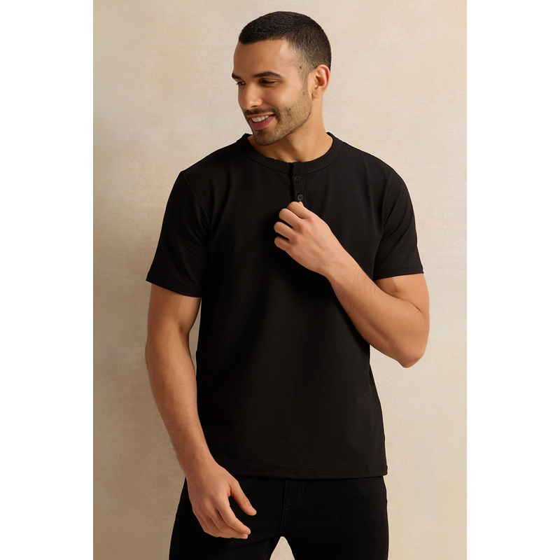 Men Black Embellished T-Shirt|Small|Medium|Large|X-Large|XX-Large