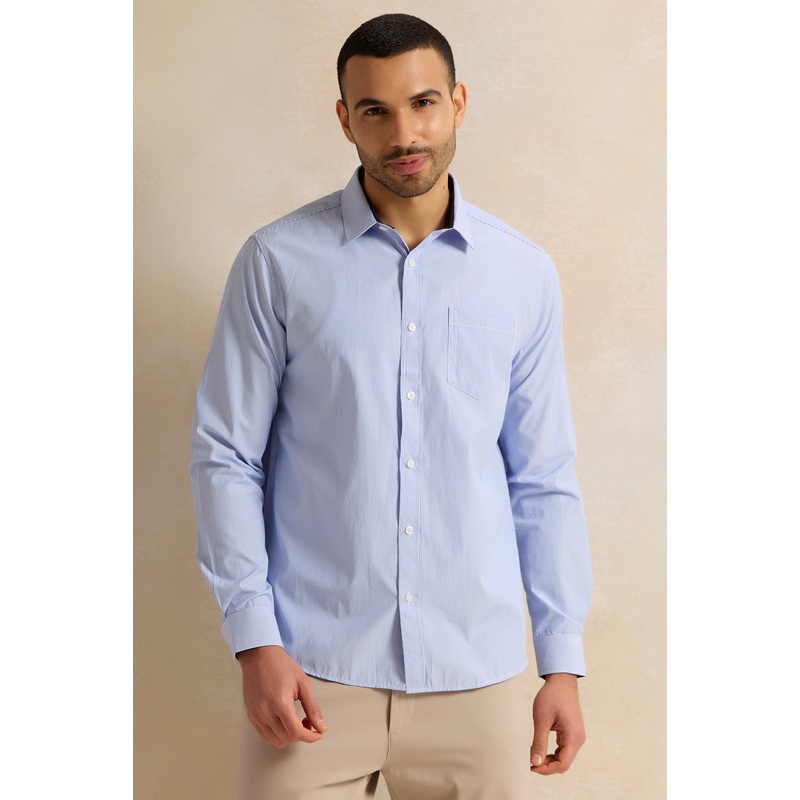 Men Blue Striped Shirt|Small|Medium|Large|X-Large|XX-Large
