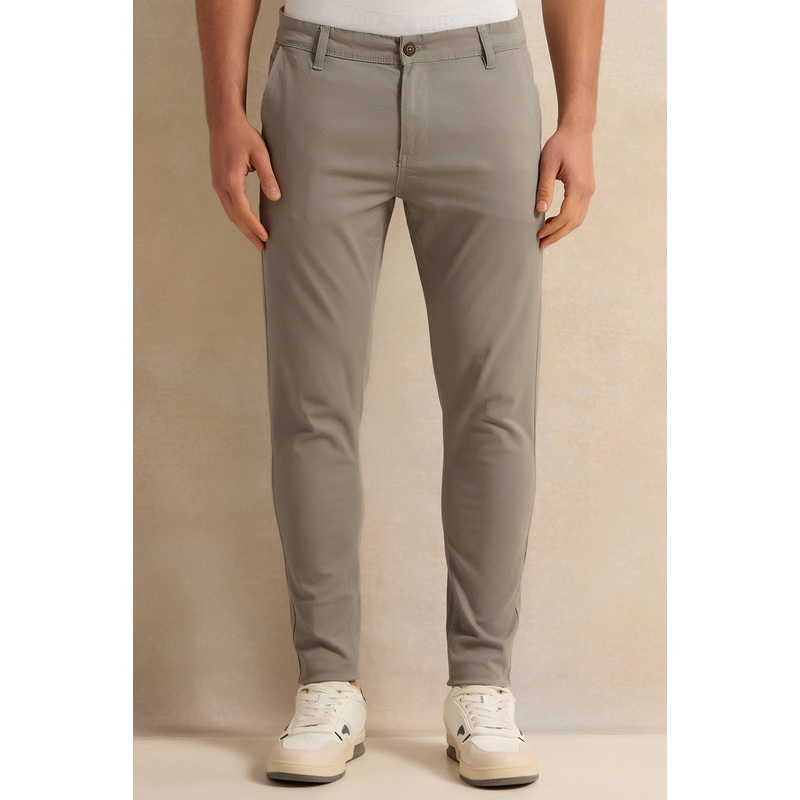 Men Grey Solid Chino Trousers|30 Waist|32 Waist|34 Waist|36 Waist|38 Waist