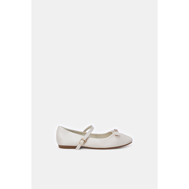 Senior Girls Cream Textured Ballerina