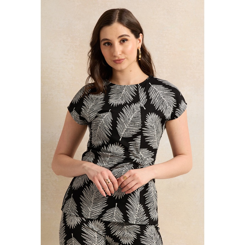 Women Black Printed Top|UK8|UK10|UK12|UK14|UK16|UK18