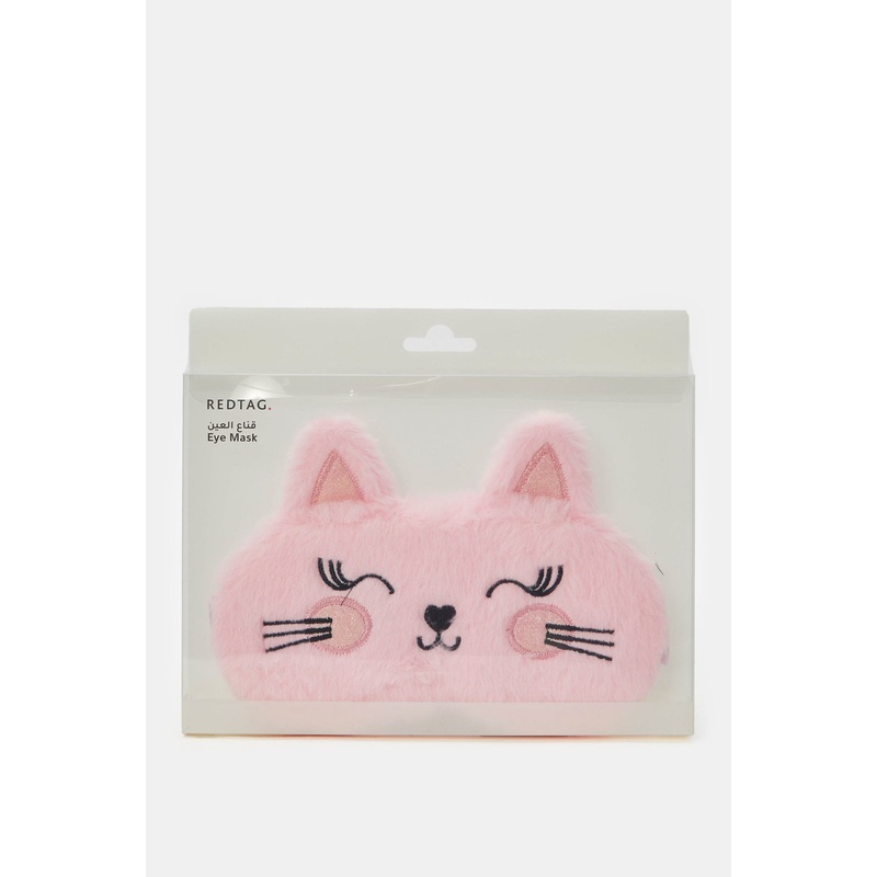 Women Cat Embellished Pink Eye Mask