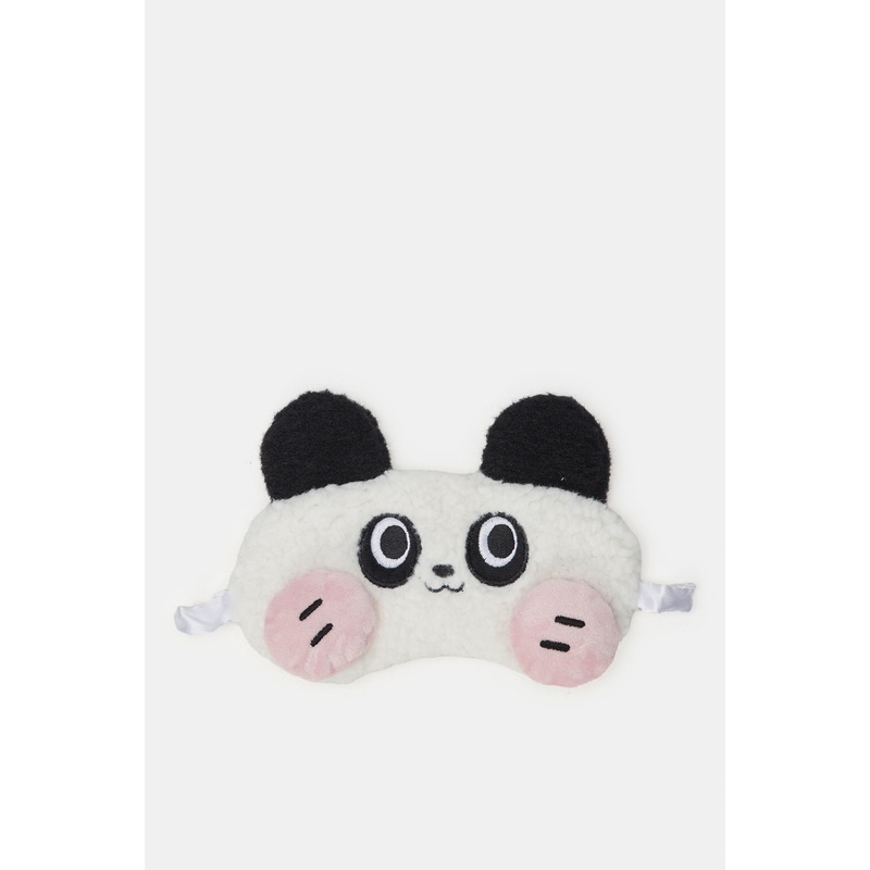 Women Panda Embellished White Eye Mask