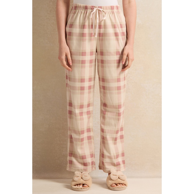 Women Pink Checkered Pyjama Bottom