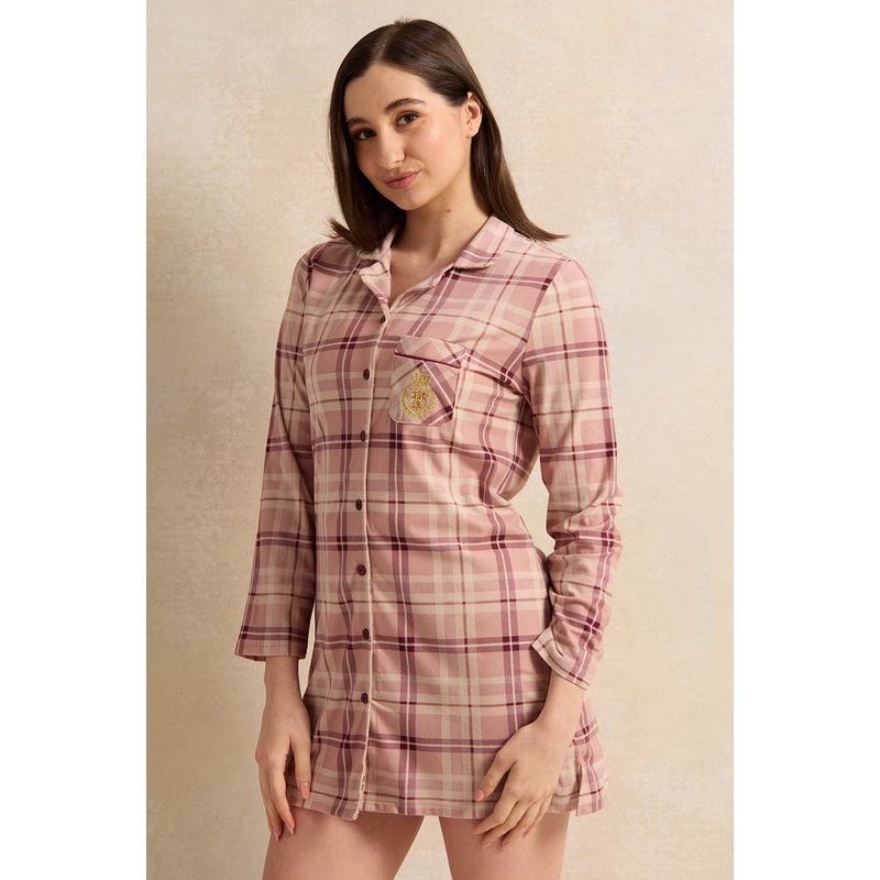 Women Pink Flannel Nightshirt|UK8|UK10|UK12|UK14|UK16|UK18