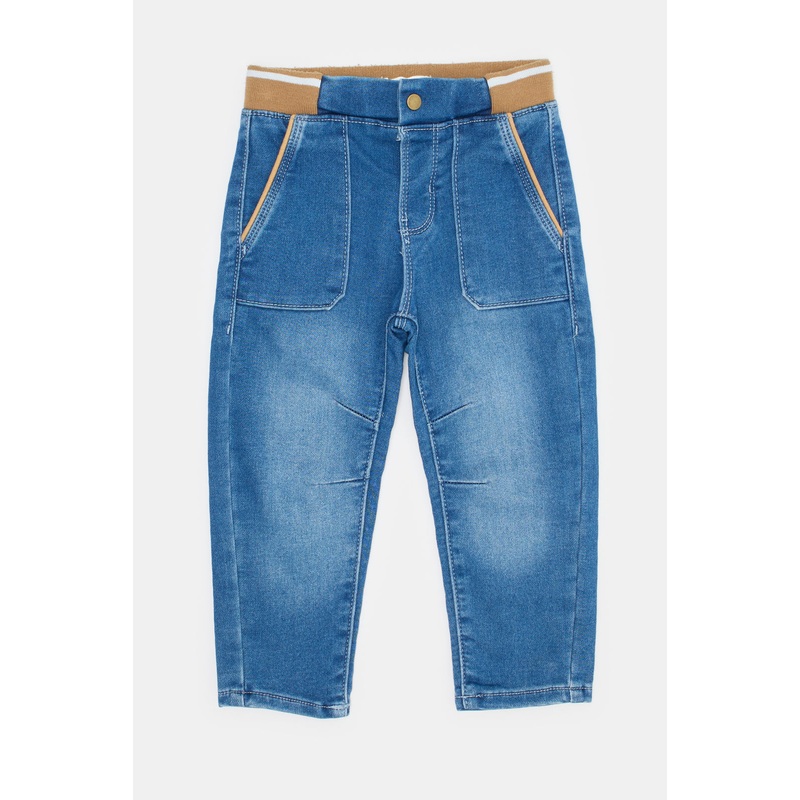 Infant Boys Blue Pull On Jeans