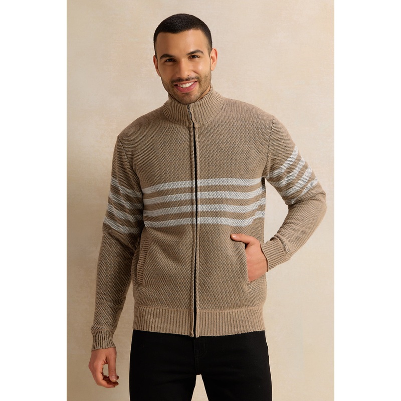 Men Beige Knitted Pullover|Small|Medium|Large|X-Large|XX-Large