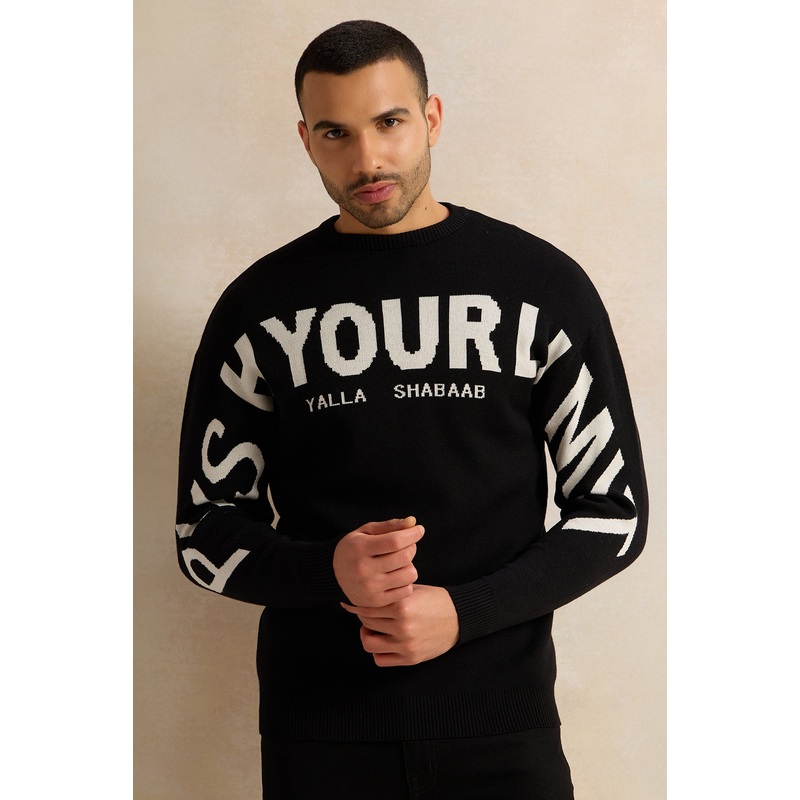 Men Black Knitted Sweater|Small|Medium|Large|X-Large|XX-Large