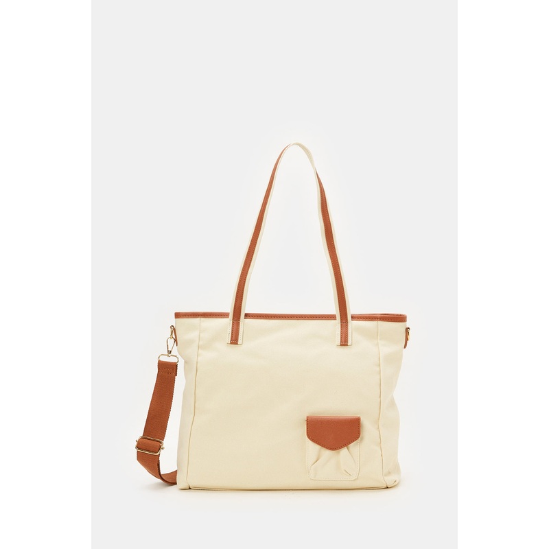 Women Beige Shopper Bag