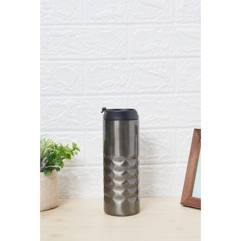 Black Embossed Travel Mug