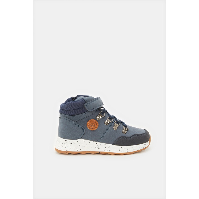 Boys Navy Color Block High Top Sneakers