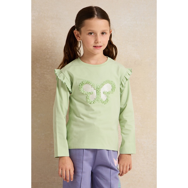 Girls Mint Embroidered T-Shirt