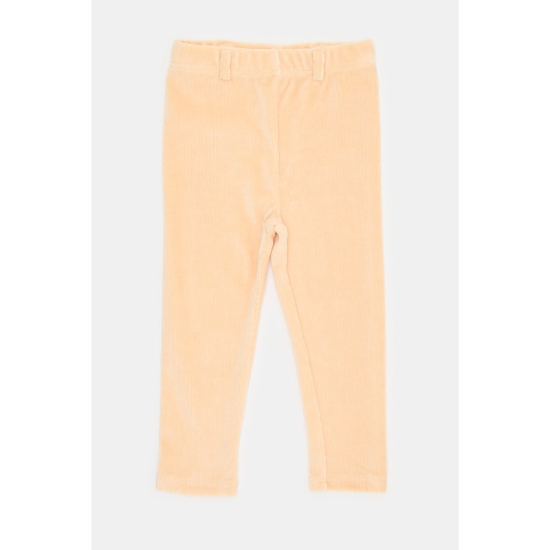 Infant Girls Beige Ribbed Jeggings