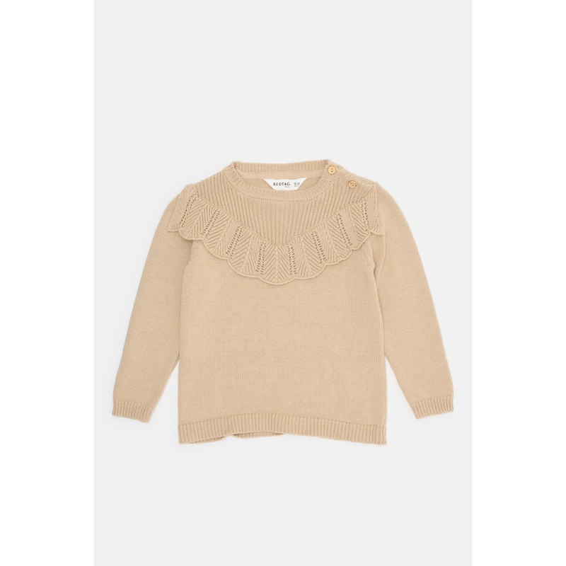 Infant Girls Brown Knitted Pullover