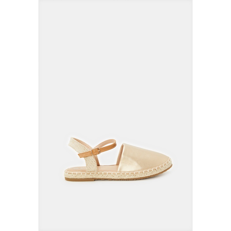 Senior Girls Gold Strap Espadrille