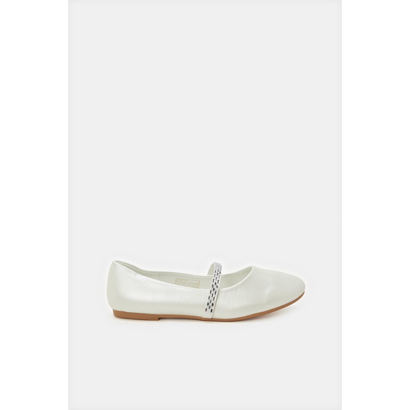 Senior Girls White Embellished Ballerina