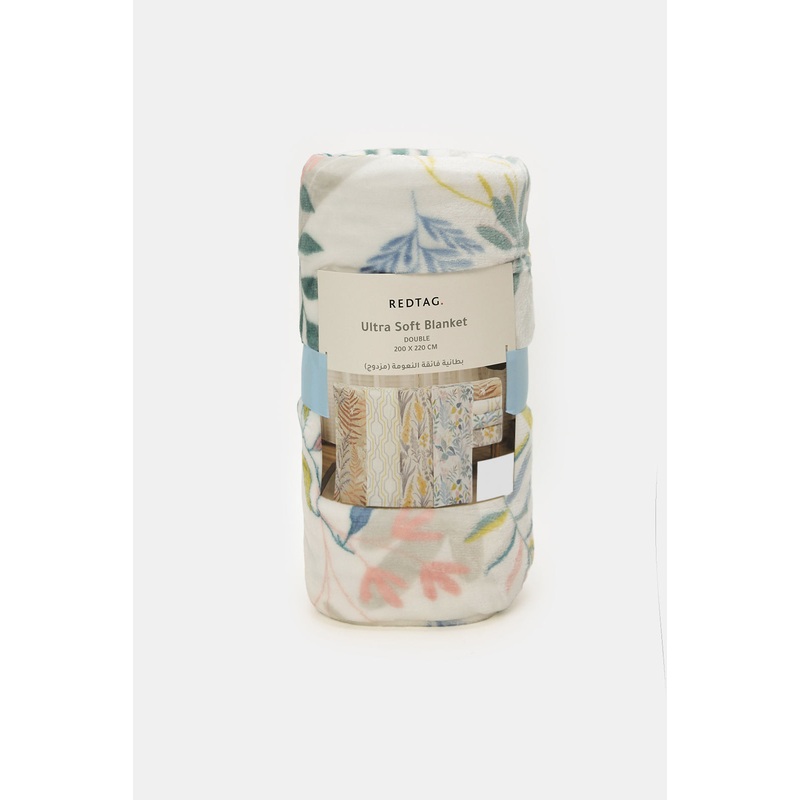 Teal Printed Flannel Blanket (Double Size)