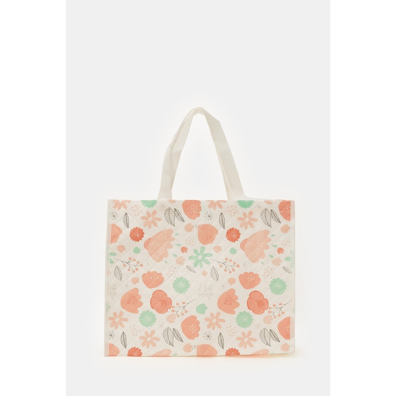 White Printed Shopping Bag