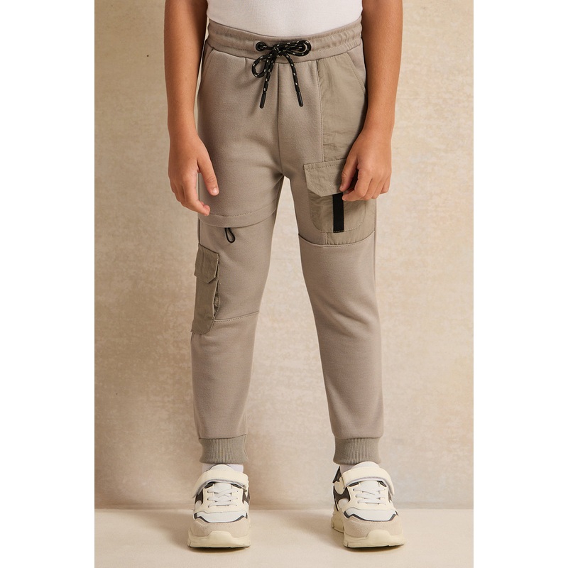 Boys Beige Cargo Track Pants|2-3 Years|3-4 Years|4-5 Years|5-6 Years|6-7 Years|7-8 Years