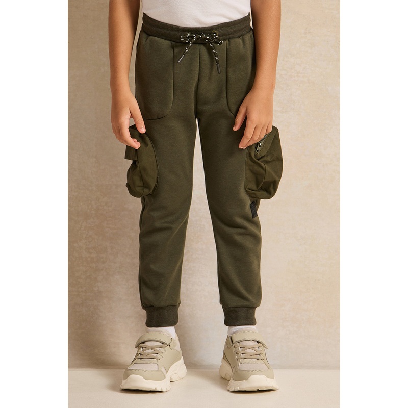 Boys Green Cargo Track Pants|2-3 Years|3-4 Years|4-5 Years|5-6 Years|6-7 Years|7-8 Years