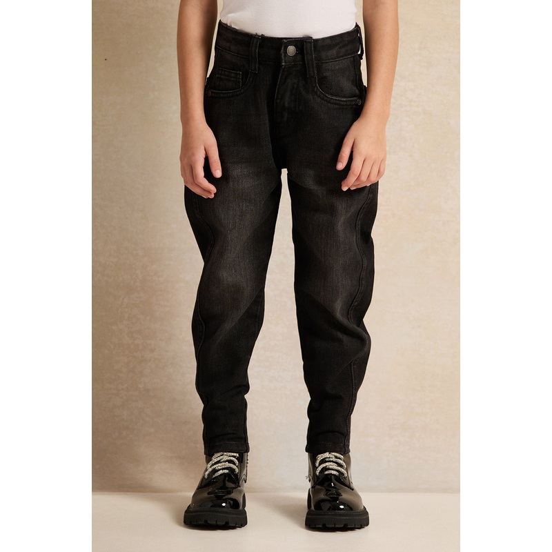 Girls Black Denim Cargo Jeans|2-3 Years|3-4 Years|5-6 Years|7-8 Years