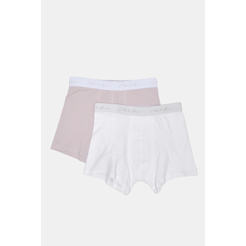 Men White And Beige Solid Hipster Set (Pack of 2)