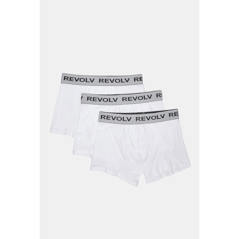 Men White Solid Brief Set (Pack of 3)