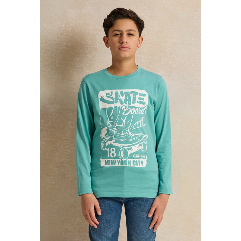 Senior Boys Blue Skate Board T-Shirt