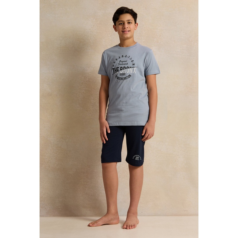 Senior Boys Blue The Bronx Pyjama Set (2 Piece)