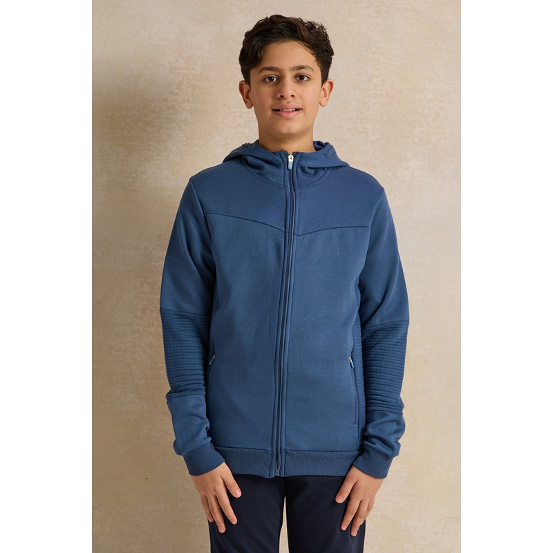 Senior Boys Blue Zipthru Hooded Sweatshirt