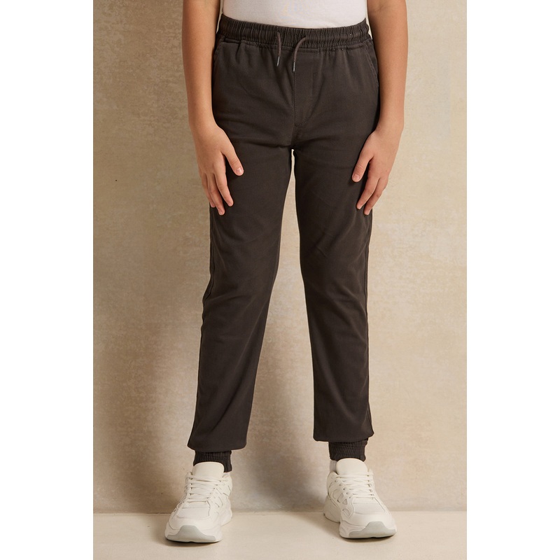 Senior Boys Brown Solid Joggers