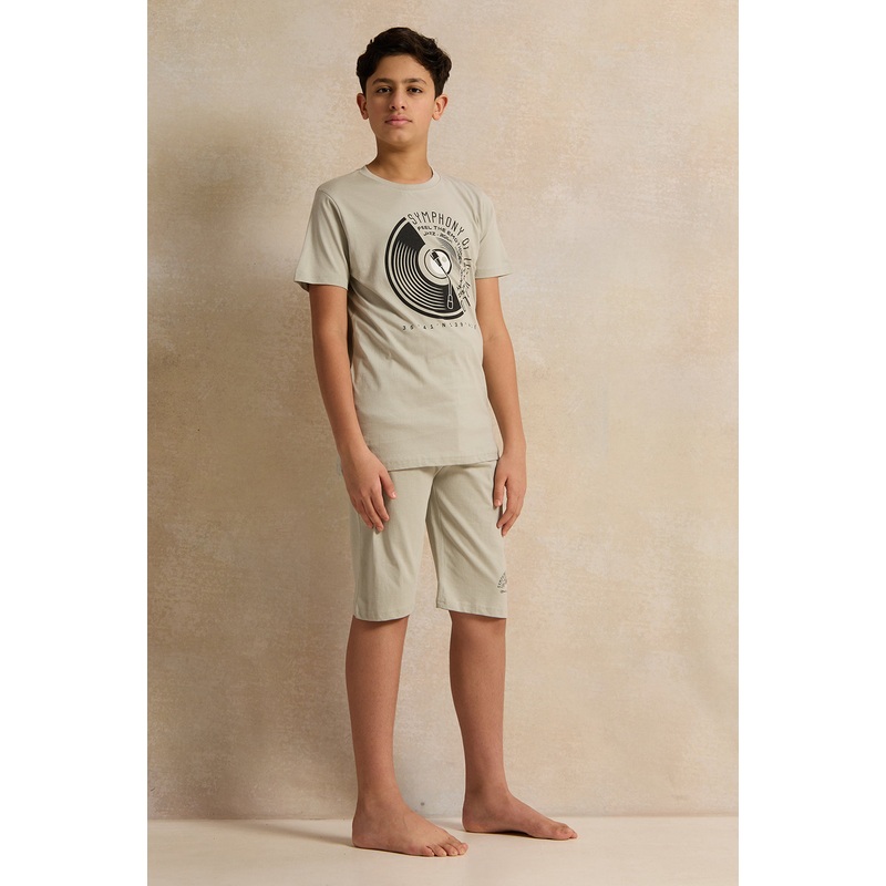 Senior Boys Green Symphony Of The World Pyjama Set (2 Piece)