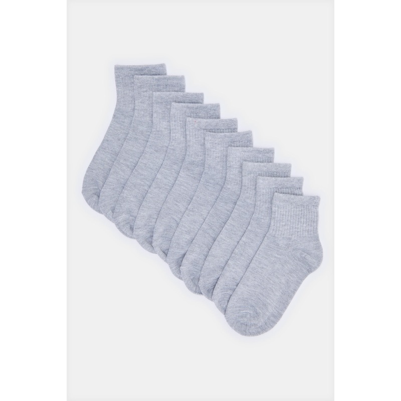 Senior Boys Grey High Ankle Socks Set (Pack of 5)
